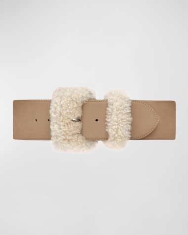 Vaincourt Paris La Merveilleuse Leather & Shearling Belt
