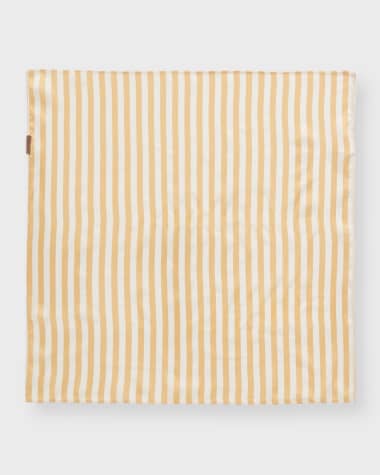 Brunello Cucinelli Striped Fluid Twill Foulard With Monili Tab