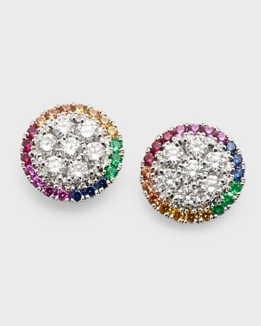 Frederic Sage Firenze II 18k White Gold Diamond & Sapphire Earrrings