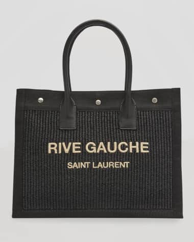 Saint Laurent Rive Gauche Small Tote Bag in Raffia
