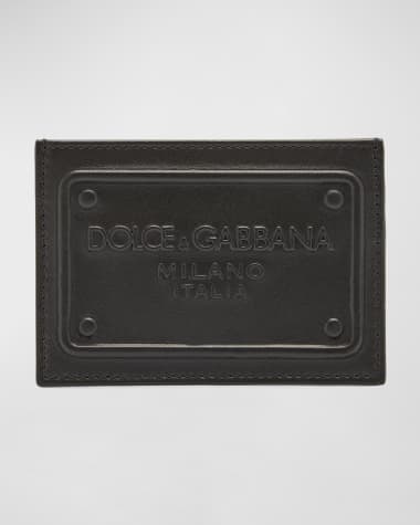 Dolce&Gabbana Men's Embossed Logo Leather Card Case