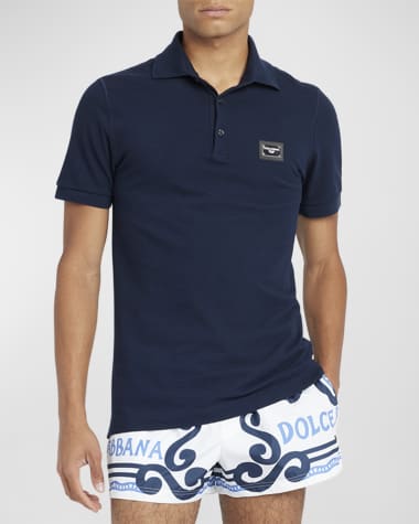 Dolce&Gabbana Men's Basic Polo Shirt with Logo Plaque
