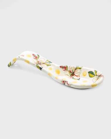 MacKenzie-Childs Wildflowers Yellow Enamel Spoon Rest