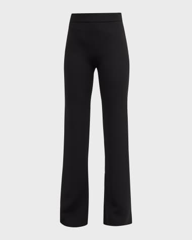 Giorgio Armani Black Cady Straight-Leg Pants