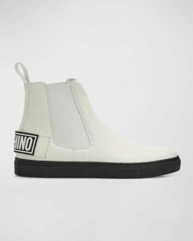 Moschino Men's Logo Leather Chelsea Boot