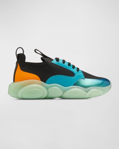 Moschino Men's Holographic Teddy Knit Runner Sneakers