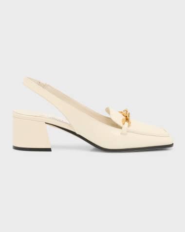 Jimmy Choo Tilda Patent Leather Block-Heel Loafer Pumps