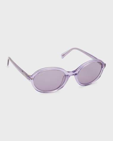 BY FAR Velvet Semi-Transparent Round Acetate Sunglasses