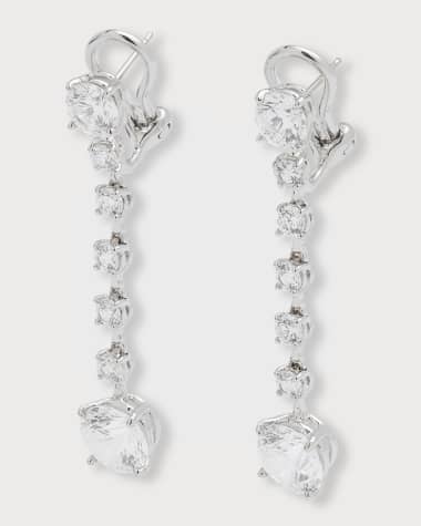 Fantasia by DeSerio Round Cubic Zirconia Drop Earrings