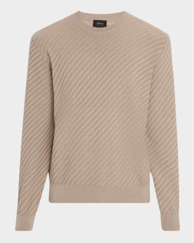 Brioni Men's Basketweave Crew Sweater