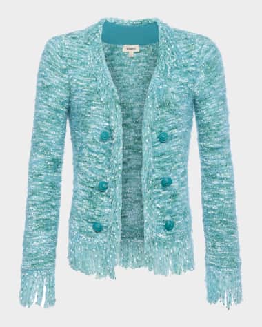L'Agence Azure Fuzzy Cardigan Blazer