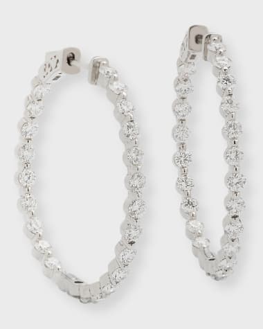 Cassidy Diamonds 18K White Diamond Inside-Out Hoop Earrings