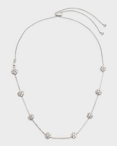 Cassidy Diamonds 18K White Gold 8-Flower Necklace w/ Diamonds