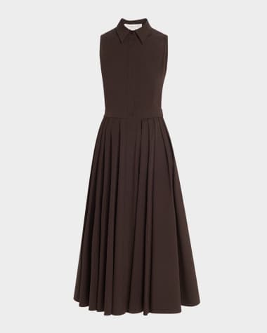 Michael Kors Collection Button-Front Poplin Shirtdress