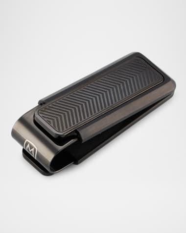M Clip Men's Chevron IP Black Stainless Steel Money Clip