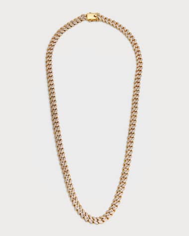 Neiman Marcus Diamonds 18K Yellow Gold Diamond Curb Link Chain, 30"L, 12.0tcw
