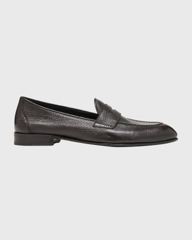 Brioni Men's Appia Deerskin Penny Loafers