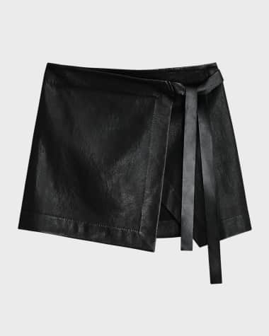 Rag & Bone James Side-Tie Leather Mini Skirt