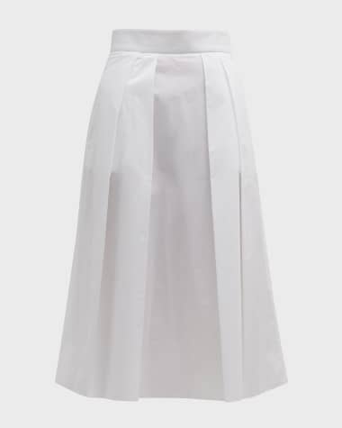 Giorgio Armani Pleated Poplin Midi Skirt