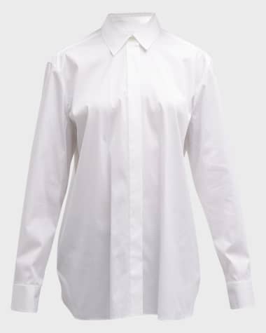 Theory Classic Button-Front Boyfriend Shirt