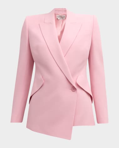 Alexander McQueen Single Button Blazer Jacket w/ Drop Hem