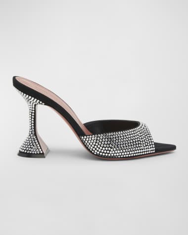 Amina Muaddi Caroline Crystal Cocktail Mule Sandals