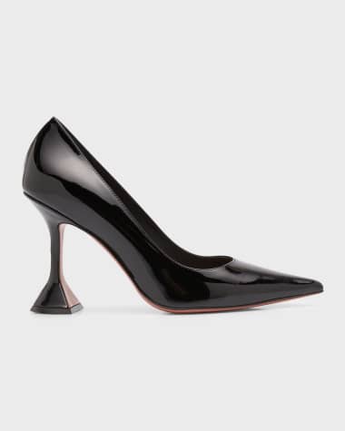 Amina Muaddi Ami Patent Leather Pedestal Pumps