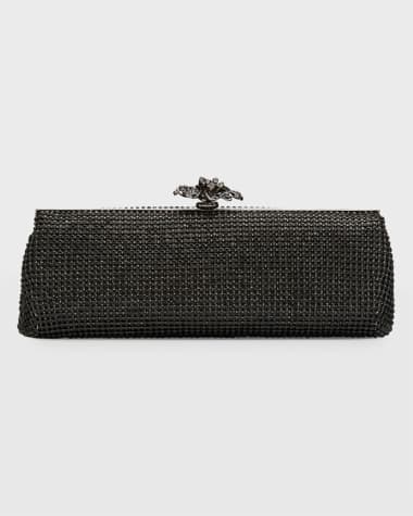 Whiting & Davis Flower Crystal Long Clutch Bag