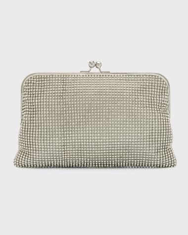 Whiting & Davis Dimple Crystal Mesh Clutch Bag