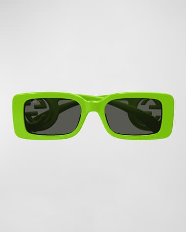Gucci Monochrome GG Rectangle Acetate Sunglasses