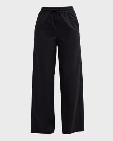 Emporio Armani Cropped High-Rise Cotton Modal Trousers