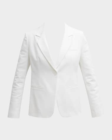 Emporio Armani Single-Button Stretch Cotton Blazer