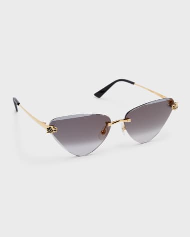 Cartier Panther Metal Cat-Eye Sunglasses