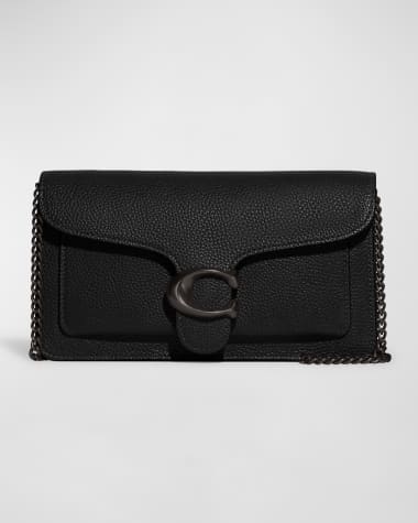 Coach Tabby Pebble Leather Clutch Bag with Chain