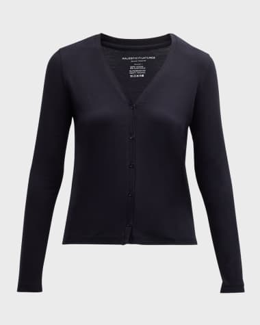 Majestic Filatures Soft Touch Button-Front Cardigan