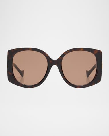 Gucci Raised Interlocking GG Acetate Butterfly Sunglasses