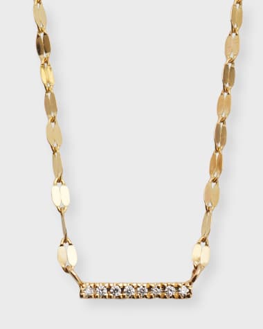 LANA Flawless Mini Diamond Bar Pendant Necklace