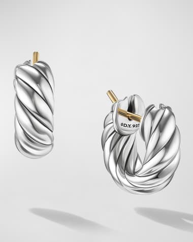 David Yurman Sculpted Cable Hoop Earrings in Silver, 5.4mm, 0.5"L