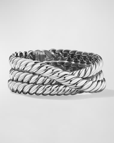 David Yurman Sculpted Cable Wrap Bracelet in Silver, 8.5mm