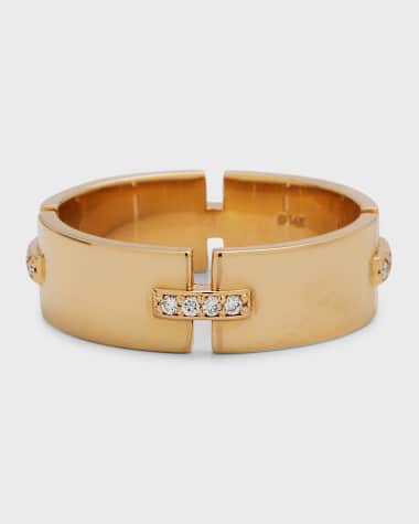 LANA 14K Flawless Tag Link Vanity Ring with Diamonds