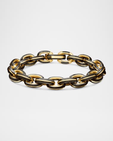 David Yurman Men's Forged Carbon Link Bracelet in 18K Gold, 11mm