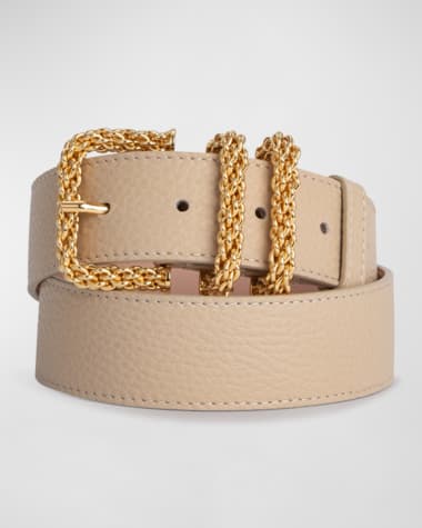 BY FAR Katina Kraft Flat-Grain Leather