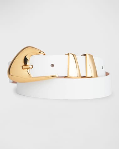 BY FAR Moore Semi-Patent Leather Belt