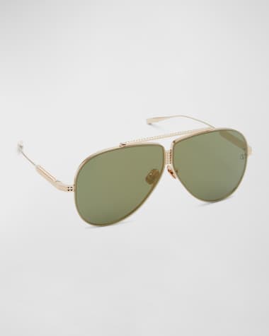 Valentino Garavani Men's XVI Double Bridge Aviator Sunglasses