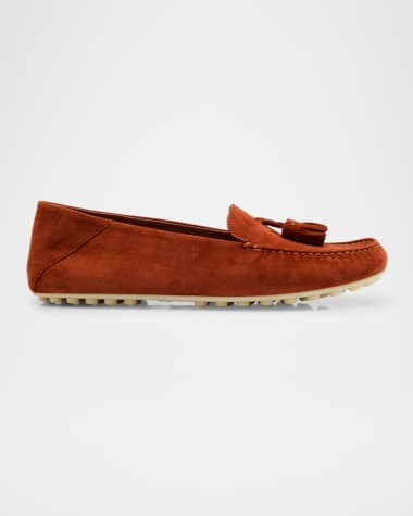 Loro Piana Suede Tassel Moccasin Loafers