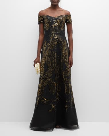 Black Gold Gown | Neiman Marcus