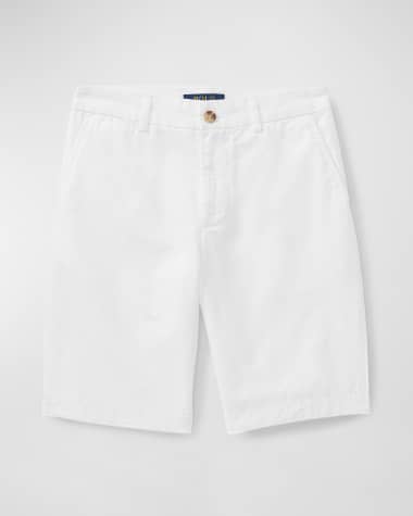 Ralph Lauren Childrenswear Boy's Logo Embroidered Flat Front Chino Shorts, Size 8-14 Boy's Flat Front Chino Shorts, Size 2-7