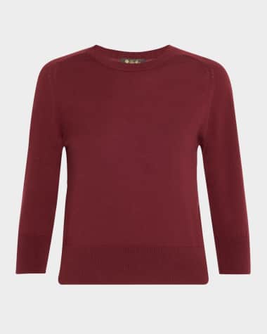 Loro Piana Girocollo Manica Neo Piuma Cashmere Sweater