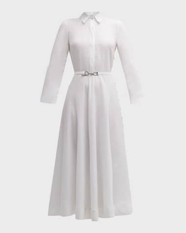 Gabriela Hearst Marley Belted Midi Linen Shirtdress