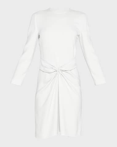 Giorgio Armani Ruched Long-Sleeve A-Line Dress